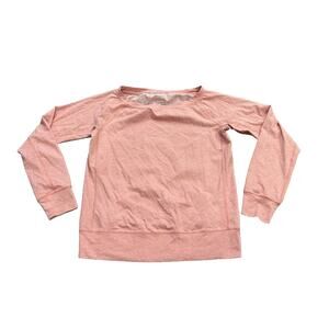 Nike Womens Pink Dri Fit Athletic Workout Pullover Long Sleeve Tee Size S 450777